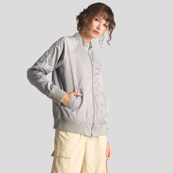 Women's Satin Bomber Jacket - Picture 5 of 6